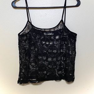Mesh Skull Crop Top